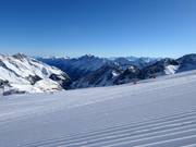 Très bonne préparation des pistes au glacier de Stubai