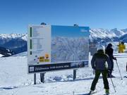 Panneau d'information à la station supérieure de la Dorfbahn Königsleiten