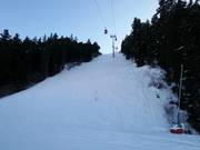 Piste noire dans le domaine skiable