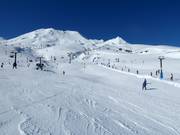 Vue sur le domaine skiable de Tūroa jusqu'à Tahurangi et Peretini
