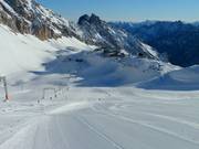 Descente facile sur glacier