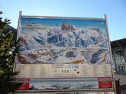 Plan des pistes à la station de vallée à Wolkenstein