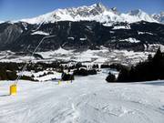 Piste FIS-Fugna avec vue sur Savognin