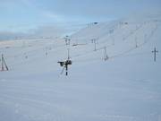 Vue depuis les parkings arrière sur le domaine skiable de Bláfjöll