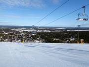 Pistes avant avec vue sur Levi