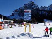 Signalisation des pistes dans le domaine skiable Civetta