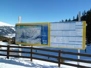 Panneau d'information avec listes de prix