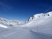 Piste parfaitement préparée au Gemsstock