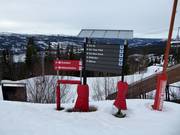 Signalisation des pistes dans le domaine skiable Åre