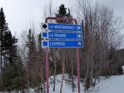 Signalisation des pistes au Mont-Sainte-Anne