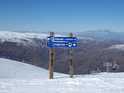Signalisation des pistes dans le domaine skiable Cardrona