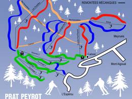 Plan des pistes Prat Peyrot – Mont Aigoual