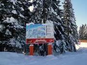 Panneau d'information dans le domaine skiable