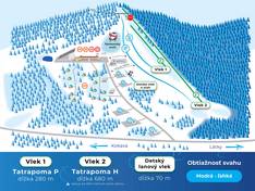 Plan des pistes Látky-Prašivá