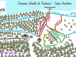 Plan des pistes Prabouré – Saint-Anthème