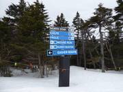 Signalisation des pistes dans le domaine skiable de Killington