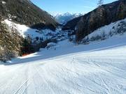 Fin de la piste de descente vers la vallée
