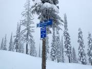 Signalisation des pistes dans le domaine skiable Whitewater