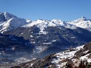 Vue sur le domaine skiable Golm
