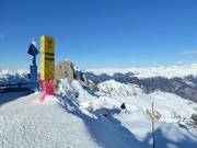 Départ des couloirs au Saulire 2740 m