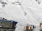 Zone pour débutants au niveau de la piste de départ (télésiège et tapis magique)