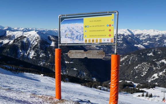 Alpes de la Gailtal: indications de directions sur les domaines skiables – Indications de directions Goldeck – Spittal an der Drau