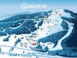 Plan des pistes Hallstabacken – Sollefteå