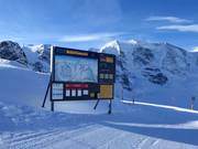 Panneau d'information à la station supérieure Diavolezza