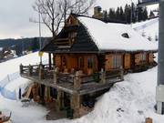 Chalet de ski au bord de la piste