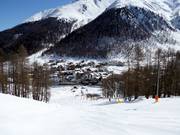Vue sur les hébergements à Samnaun Dorf