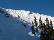Pistes bosselées raides dans la Pallavicini Bowl