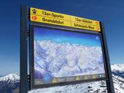 Plan des pistes avec signalisation dans le domaine skiable de Serfaus-Fiss-Ladis