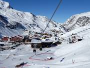 Vue sur le village-hôtel de Zürs