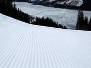 Piste damée dans le domaine skiable d’Åre
