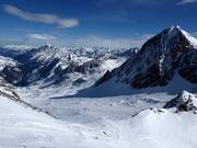 Vue depuis Wildspitz sur le glacier de Stubai