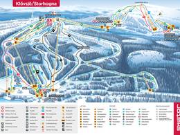 Plan des pistes Klövsjö/Storhogna