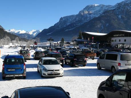 Alpes du Chiemgau: Accès aux domaines skiables et parkings – Accès, parking Steinplatte-Winklmoosalm – Waidring/Reit im Winkl
