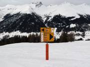 Signalisation des pistes dans le domaine skiable Rinerhorn