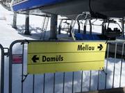 Signalisation des pistes dans le domaine skiable Damüls-Mellau