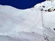 Vue sur la piste difficile Lomnické sedlo