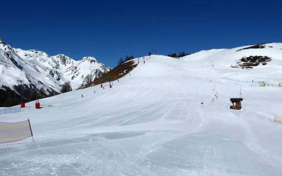 Domaines skiables pour les débutants dans l' Obervinschgau (Alta Val Venosta) – Débutants Watles – Malles Venosta (Mals)