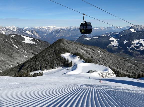 La télécabine Spieljoch avec une piste parfaite