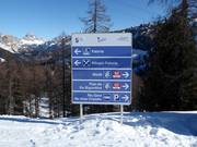 Signalisation des pistes à Cortina d'Ampezzo