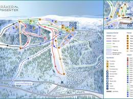 Plan des pistes Meråker Alpinsenter