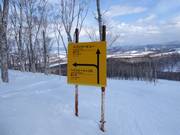 Signalisation des pistes dans le domaine skiable de Rusutsu