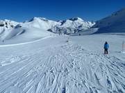 Piste facile dans le domaine skiable