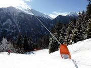 Enneigement de la descente vers la vallée