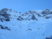 Vue sur les zones de freeride extrême au Savin Kuk