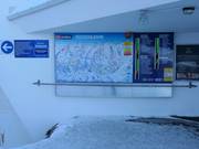 Plan des pistes avec informations dans le domaine skiable