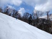 Piste de bosses difficile dans le domaine skiable de Furano